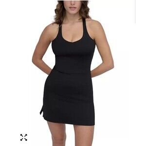 Course To Court Black Racerback Tennis Dress DKNY Sport Size Medium Built In Bra